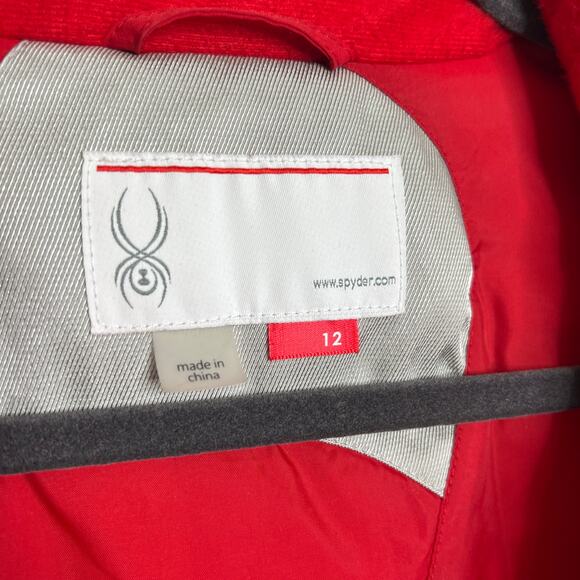 Spyder Amp Winter Ski Jacket Red White Women's Size 12 - Picture 5 of 15